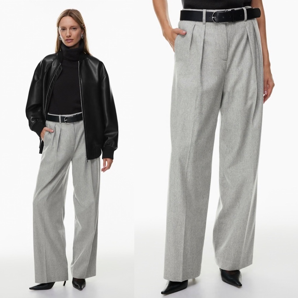 Aritzia- Babaton Next Pants in Heather Light Gray Size 4 Wool Cashmere Trousers